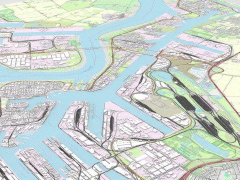 Port of Antwerpen Belgium Model 3D