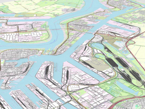 Port of Antwerpen Belgium 3D Model