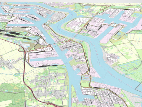 Port of Antwerpen Belgium Model 3D