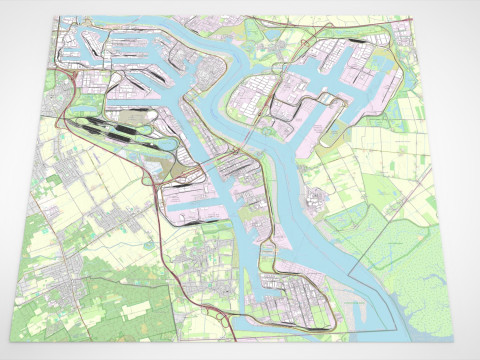 Port of Antwerpen Belgium Model 3D