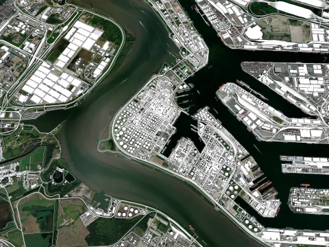 Port of Antwerpen Belgium 3D Model