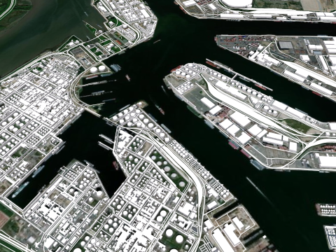Port of Antwerpen Belgium Model 3D