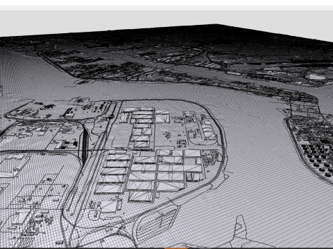 Port of Antwerpen Belgium Model 3D