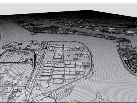 Port of Antwerpen Belgium 3D Model