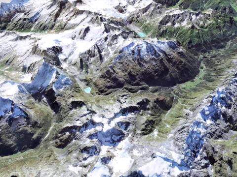 Paisaje de monta&ntilde;a Regi&oacute;n Taellistock Surselva CH Suiza Modelo 3D