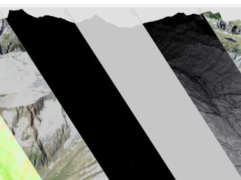 Paisaje de monta&ntilde;a Regi&oacute;n Taellistock Surselva CH Suiza Modelo 3D