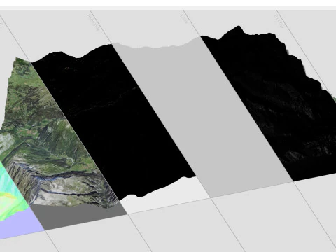 Paisaje de monta&ntilde;a Regi&oacute;n Taellistock Surselva CH Suiza Modelo 3D