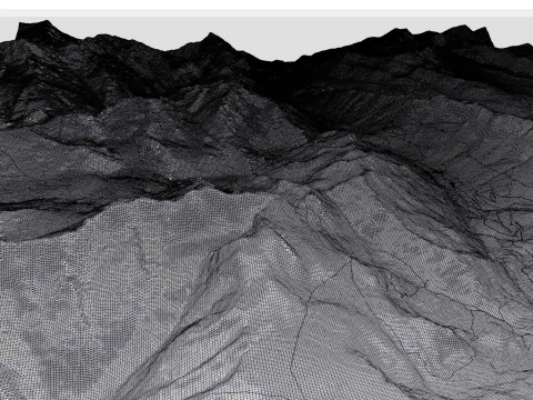 Paisaje de monta&ntilde;a Regi&oacute;n Taellistock Surselva CH Suiza Modelo 3D