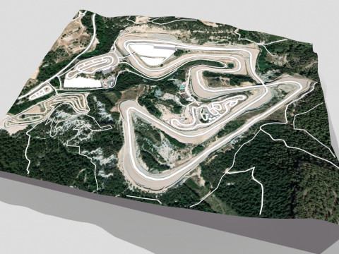 Parcmotor Castelloli Circuit Barcelona Spain 3D Model