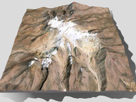 Volcano Sillajhuay Bolivia Chile 3D Модель