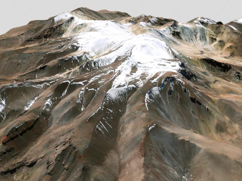 Volcano Sillajhuay Bolivia Chile 3D Model