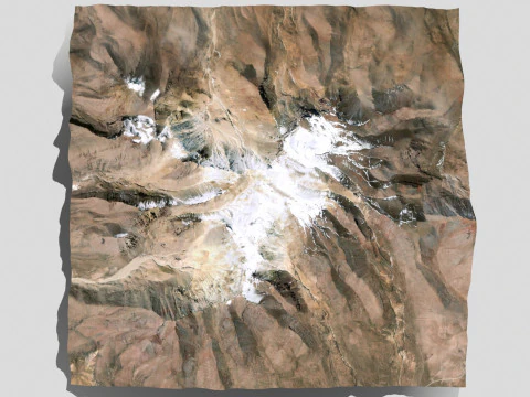 Volcano Sillajhuay Bolivia Chile 3D Model