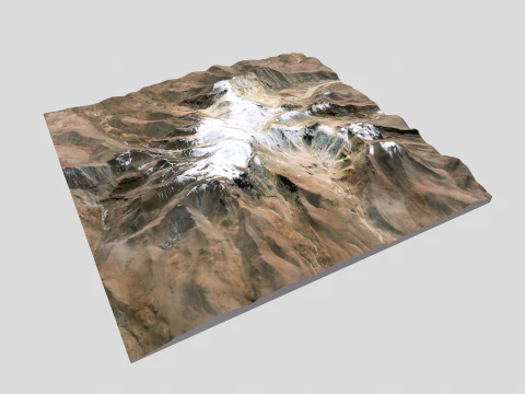 Volcano Sillajhuay Bolivia Chile 3D Model