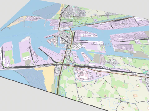 Pejzaż miejski Zeebrugge Belgia Model 3D