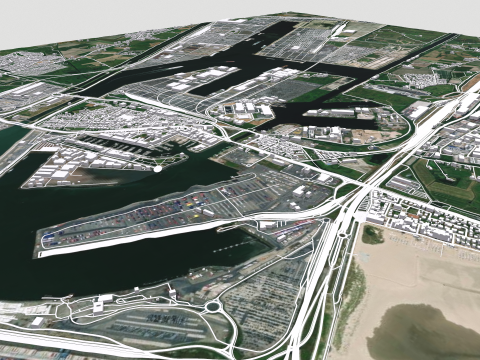 Cityscape Zeebrugge Belgium Modelo 3D