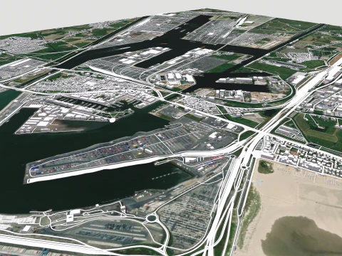 Cityscape Zeebrugge Belgium 3D Model