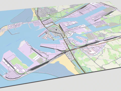 Cityscape Zeebrugge Belgium 3D Model