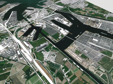 Cityscape Zeebrugge Belgium 3D Model