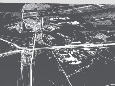 Cityscape Zeebrugge Belgium 3D Model