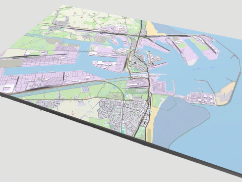 Cityscape Zeebrugge Belgium 3D Model