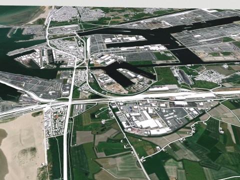 Cityscape Zeebrugge Belgium Modelo 3D