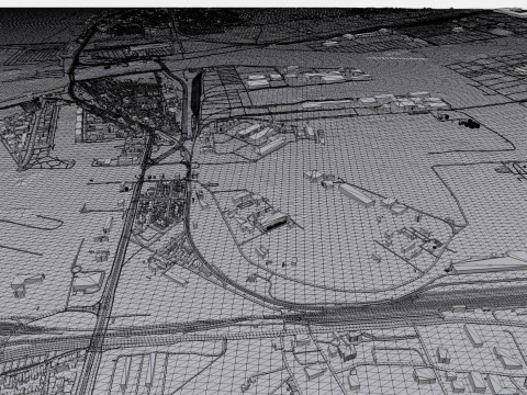 Cityscape Zeebrugge Belgium 3D Model