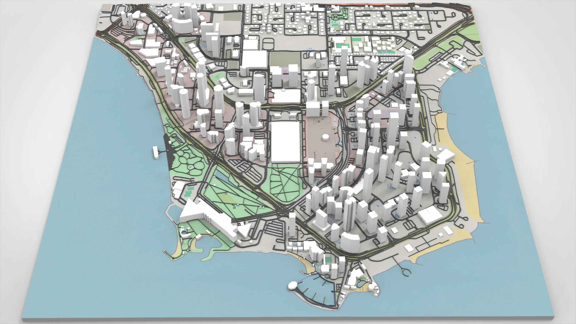 Paisaje urbano Doha Qatar Modelo 3D .c4d .max .obj .3ds .fbx .stl .blend 