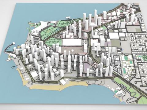 Cityscape Doha Qatar 3Dモデル