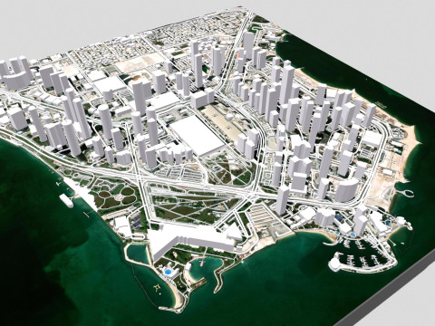 Cityscape Doha Qatar 3Dモデル