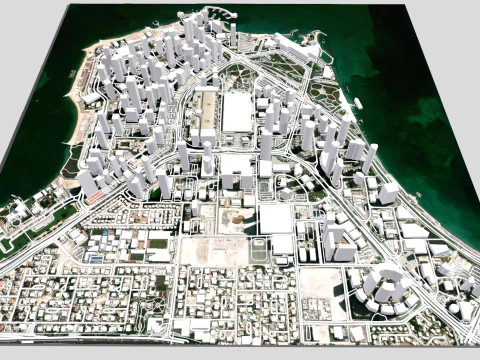 Paisaje urbano Doha Qatar Modelo 3D