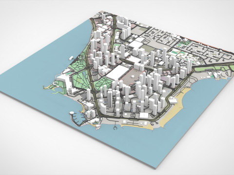 Cityscape Doha Qatar 3Dモデル