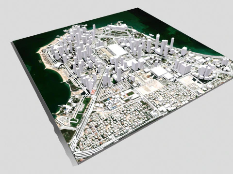 Paisaje urbano Doha Qatar Modelo 3D