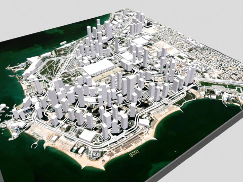 Paisaje urbano Doha Qatar Modelo 3D