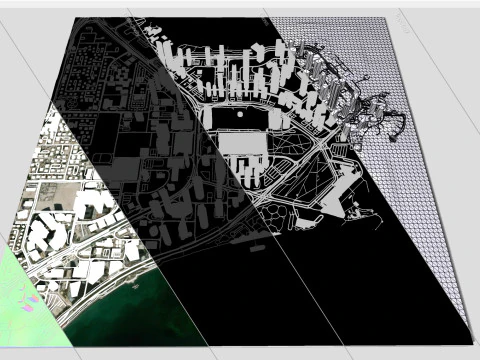 Paisaje urbano Doha Qatar Modelo 3D