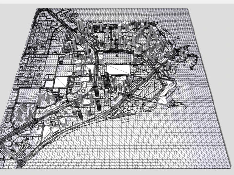 Paisaje urbano Doha Qatar Modelo 3D