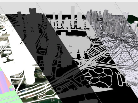 Paisaje urbano Doha Qatar Modelo 3D