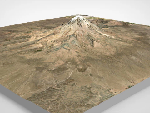 Stratovolcano Sajama Bolivia 3D Model
