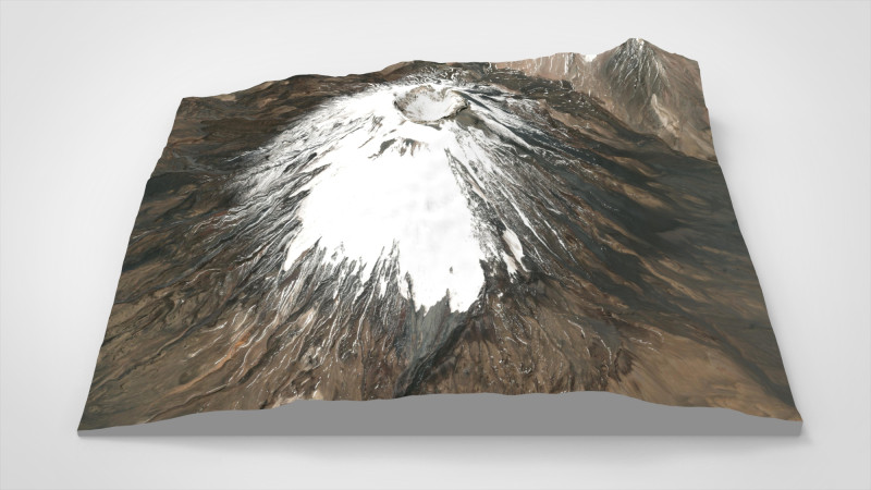 Mountain landscape Volcano Parinacota Bolivia and Chile 3D 模型 .c4d .max .obj .3ds .fbx .stl .blend