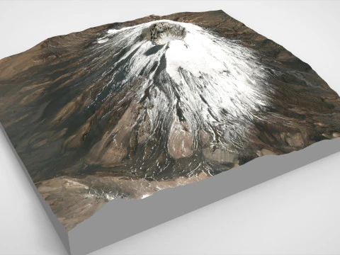 Mountain landscape Volcano Parinacota Bolivia and Chile 3D Model