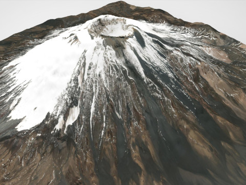 Mountain landscape Volcano Parinacota Bolivia and Chile 3D 模型