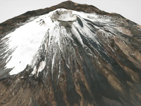 Mountain landscape Volcano Parinacota Bolivia and Chile 3D Model