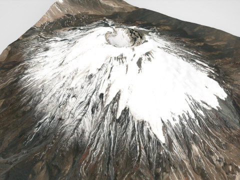 Mountain landscape Volcano Parinacota Bolivia and Chile 3D 模型