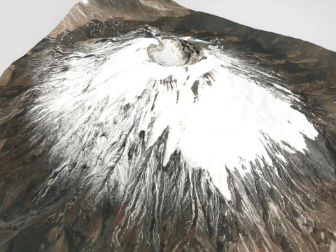 Mountain landscape Volcano Parinacota Bolivia and Chile 3D Model