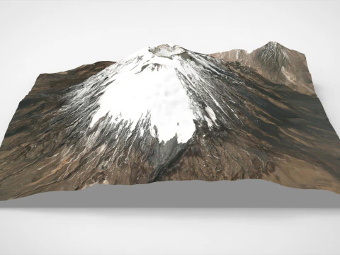 Mountain landscape Volcano Parinacota Bolivia and Chile 3D Model