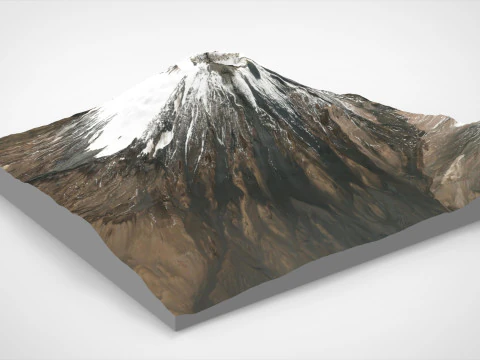Mountain landscape Volcano Parinacota Bolivia and Chile 3D Model