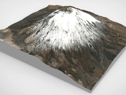 Mountain landscape Volcano Parinacota Bolivia and Chile 3D Model