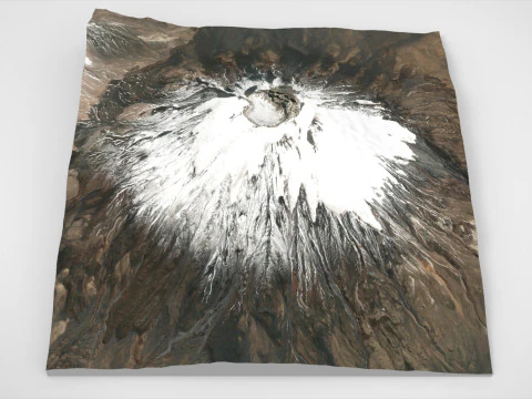 Mountain landscape Volcano Parinacota Bolivia and Chile 3D Model
