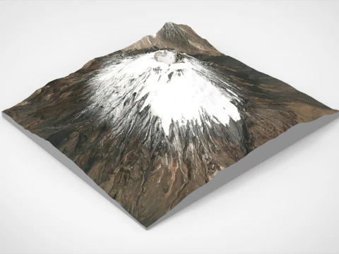 Mountain landscape Volcano Parinacota Bolivia and Chile 3D Model