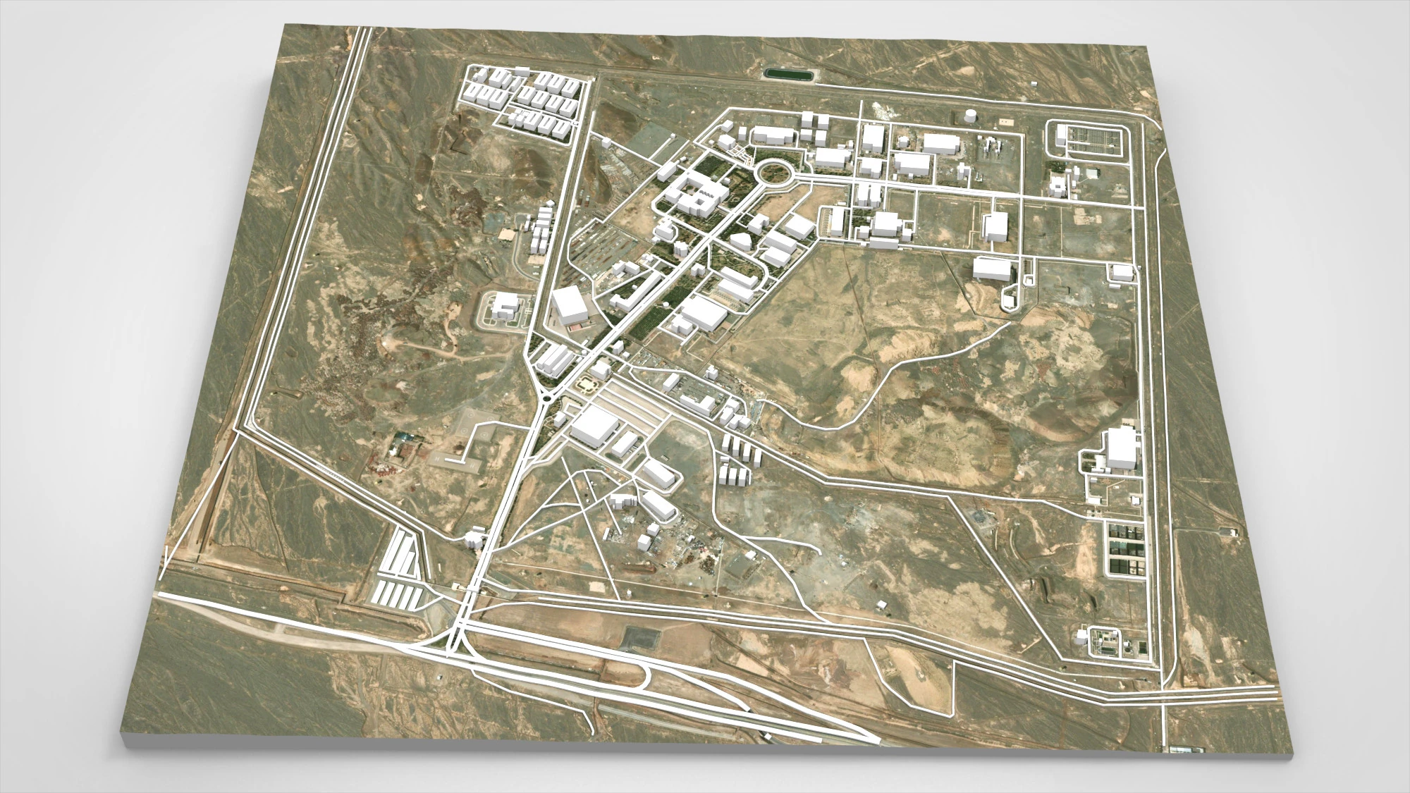 The Natanz Nuclear Facility Iran 3D Model .c4d .max .obj .3ds .fbx .stl .blend 