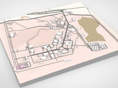 The Natanz Nuclear Facility Iran 3D Модель